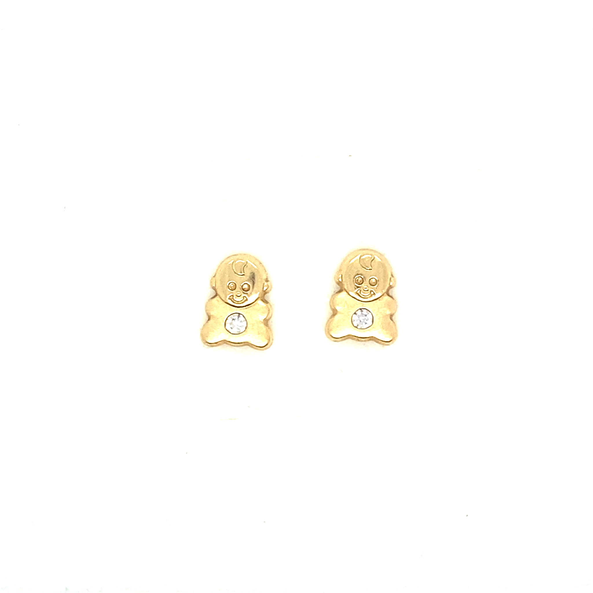 30383 14K YELLOW GOLD CUBIC ZIRCONIA BABY SCREWBACKS