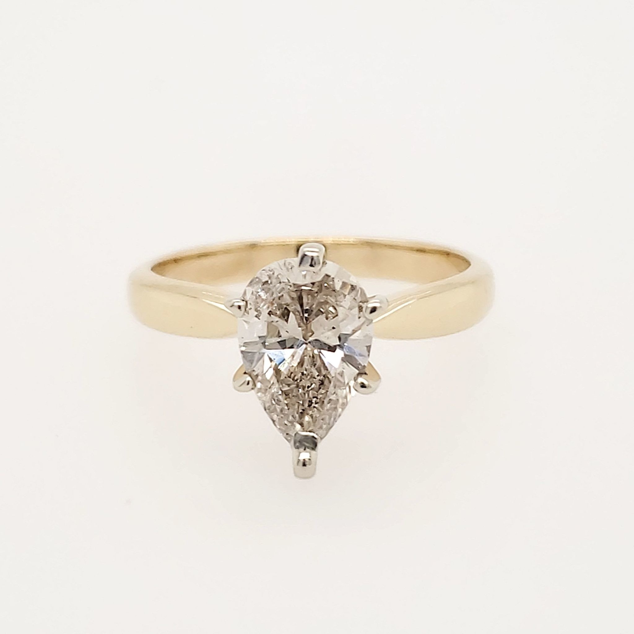 475441 14K YELLOW GOLD 1.07 CT PEAR DIAMOND SOLITAIRE ENGAGEMENT RING