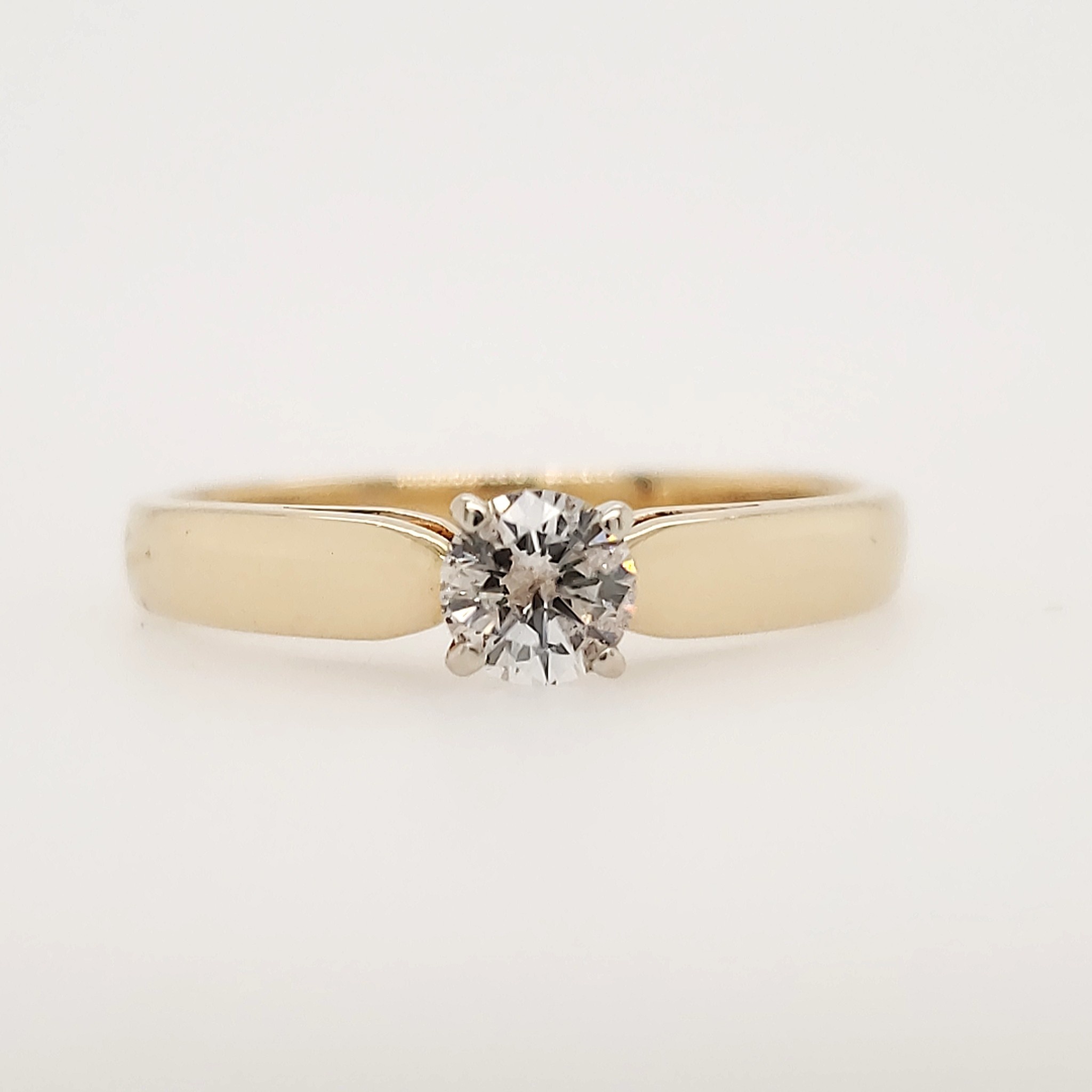 476581 14K YELLOW GOLD .25TCW ROUND DIAMOND SOLITAIRE ENGAGEMENT RING