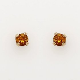 30481 14K YELLOW GOLD MEDIUM CITRINE 4 PRONG STUDS