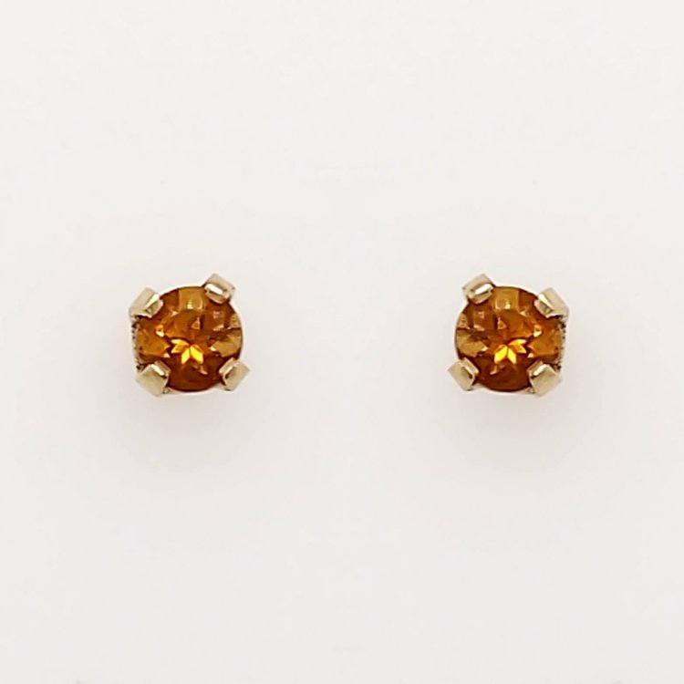 30481 14K YELLOW GOLD MEDIUM CITRINE 4 PRONG STUDS