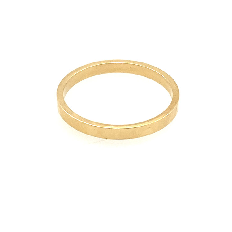 477630 14K  YELLOW GOLD 2MM  SQUARED BAND (SIZE 6)