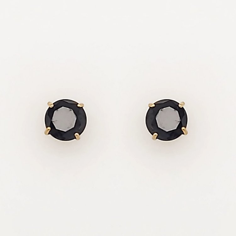 32285 14K YELLOW GOLD 4MM  ONYX STUDS