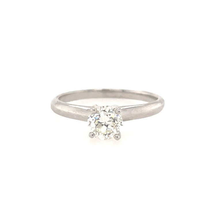 476562 14K WHITE GOLD .69TCW J VS2 ROUND DIAMOND SOLITAIRE ENGAGEMENT RING