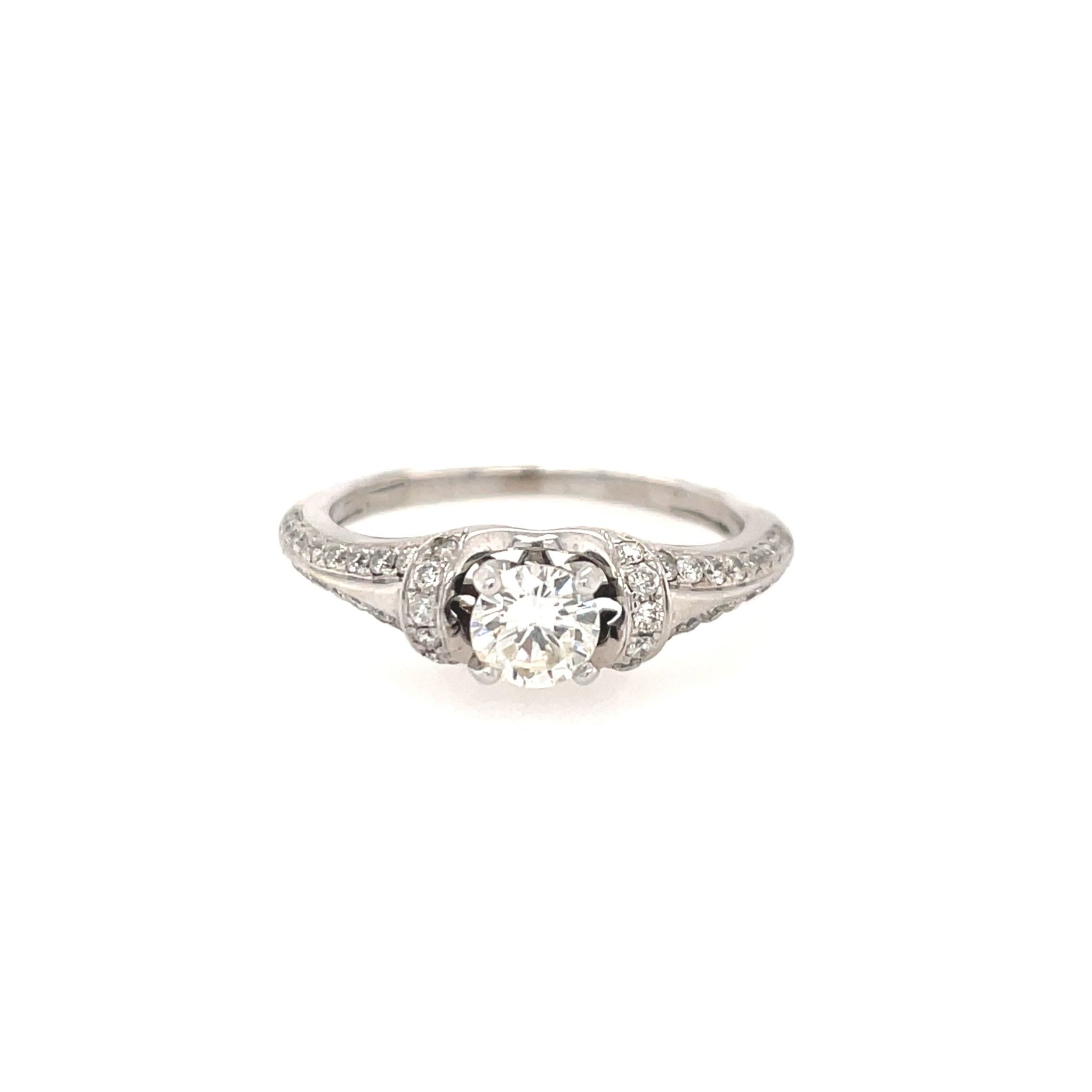 476572 14K WHITE GOLD .40TCW H VS2 ROUND DIAMOND ENGAGEMENT RING