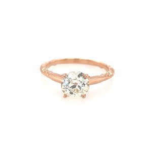 40813 14K ROSE GOLD 1.55CT ROUND CENTER DIAMOND DESIGN SOLITAIRE ENGAGEMENT RING