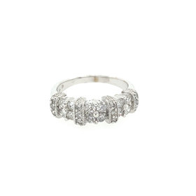 40823 14K WHITE GOLD .50CT DIAMOND FANCY BEADED RING