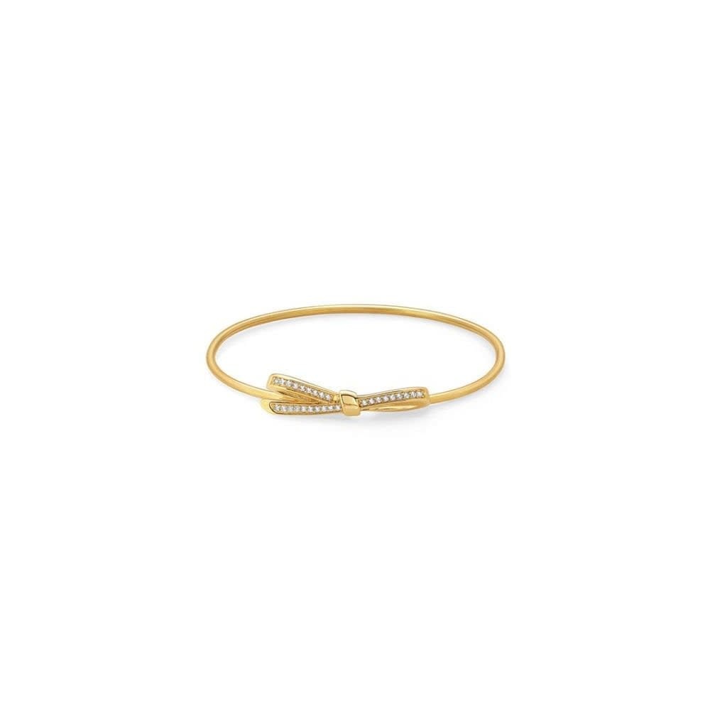 146303/012/001 NOMINATION GOLD PLATED CUBIC ZIROCNIA BOW OPEN BANGLE