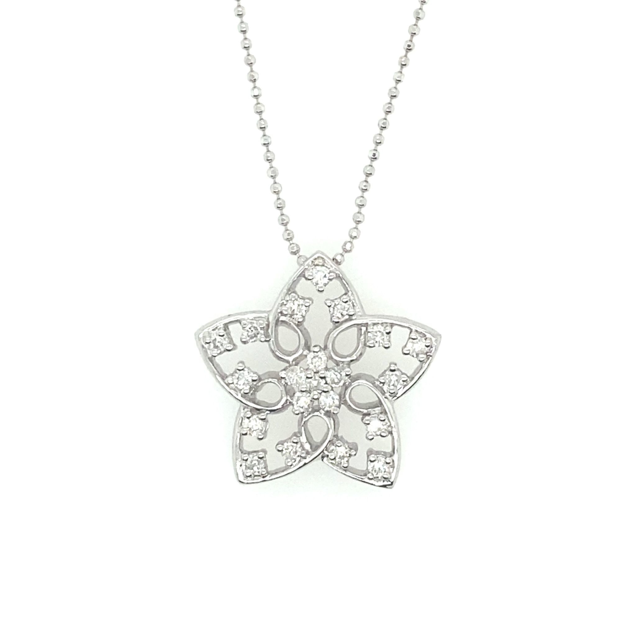 71011 14K WHITE GOLD DIAMOND STAR PENDANT