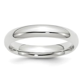 477701 14K   WHITE GOLD 4MM HIGH POLISH BAND  COMFORT FIT (SIZE 5 )