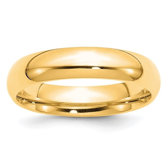 475034 14K YELLOW GOLD 5MM SIZE 7 HIGH POLISH COMFORT FIT WEDDING BAND