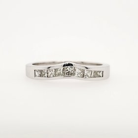 47623 14K WHITE GOLD  .35CTW DIAMOND CHANNEL SET PRINCESS CUT WEDDING  BAND