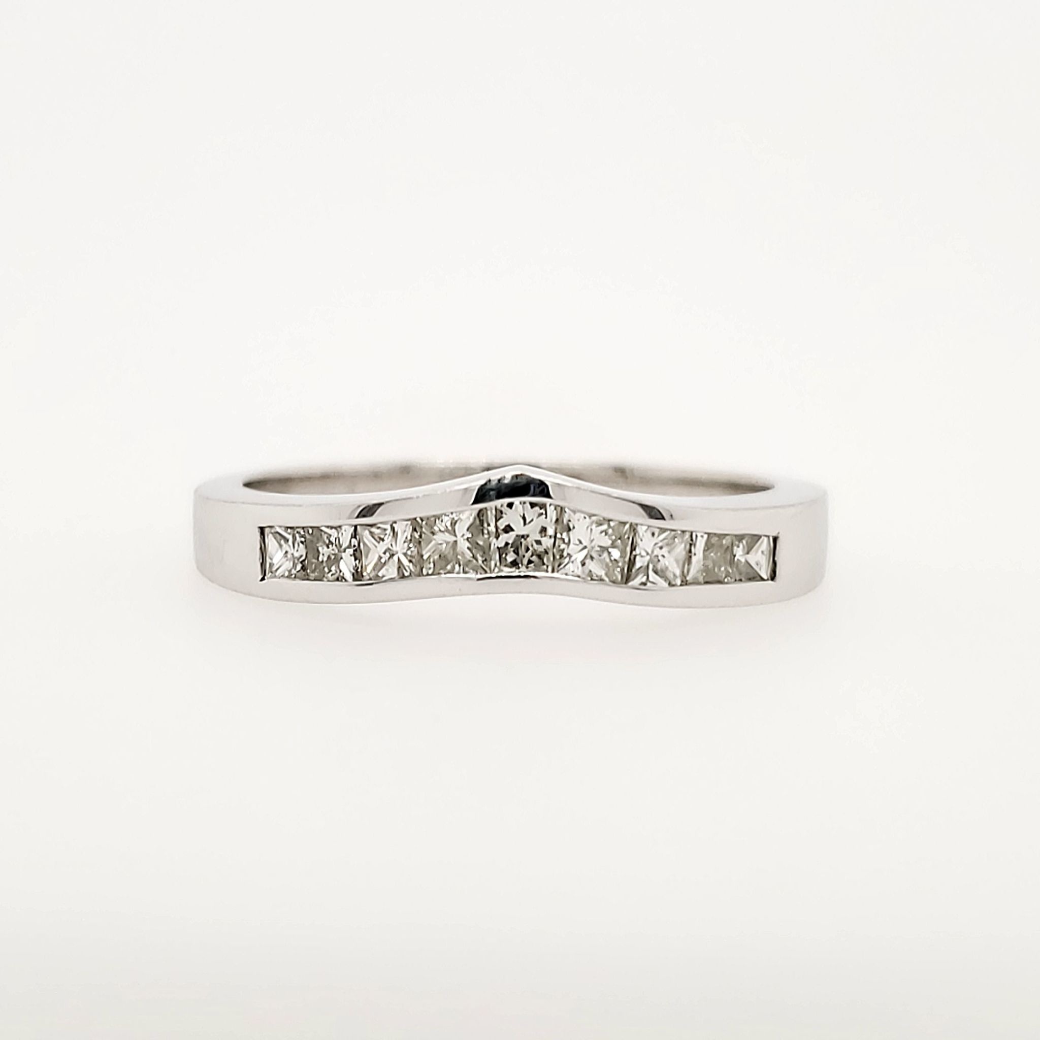 47623 14K WHITE GOLD .35CTW DIAMOND CHANNEL SET PRINCESS CUT WEDDING BAND