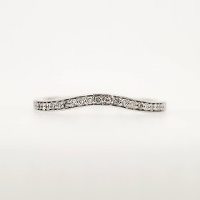 477686 18K WHITE GOLD .10CTW  DIAMOND  CURVED STYLE WEDDING BAND