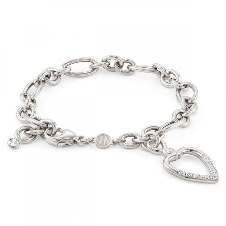 149104/001 NOMINATION LARGE OPEN CABLE LNIK WITH CUBIC ZIRCONIA HEART CHARM BRACELET