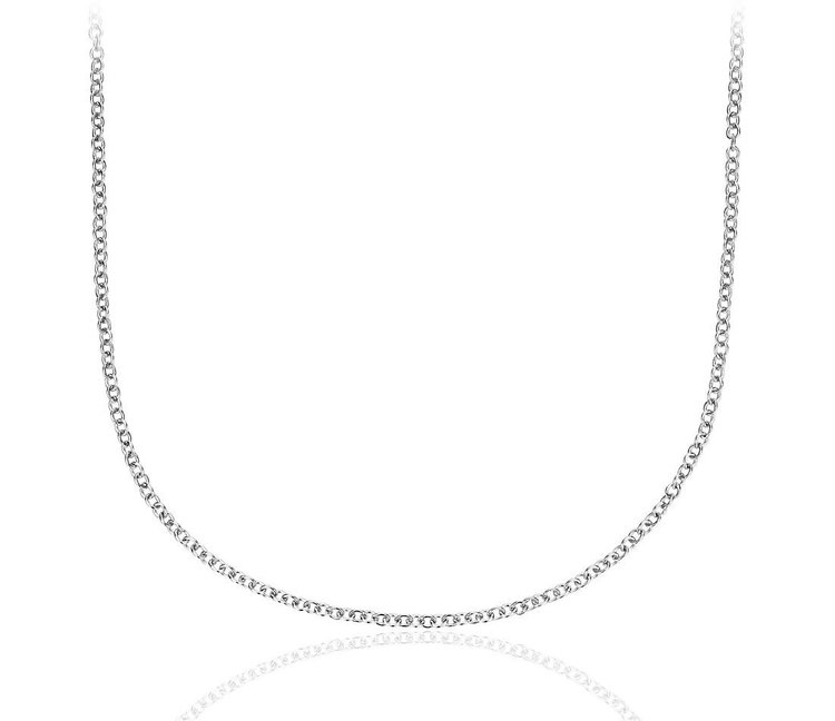 55915 14K WHITE GOLD 18" THIN CABLE PENDANT CHAIN