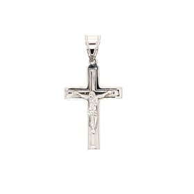 77105 14K WHITE GOLD MEDIUM OUTLINED CRUCIFIX