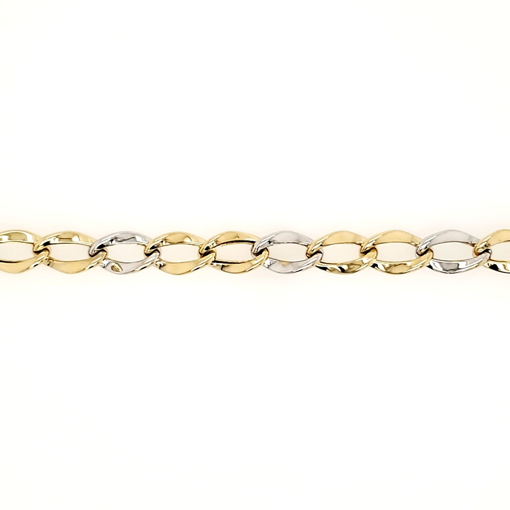 20080 14K TWO-TONE OPEN TWISTED LINK BARCELET