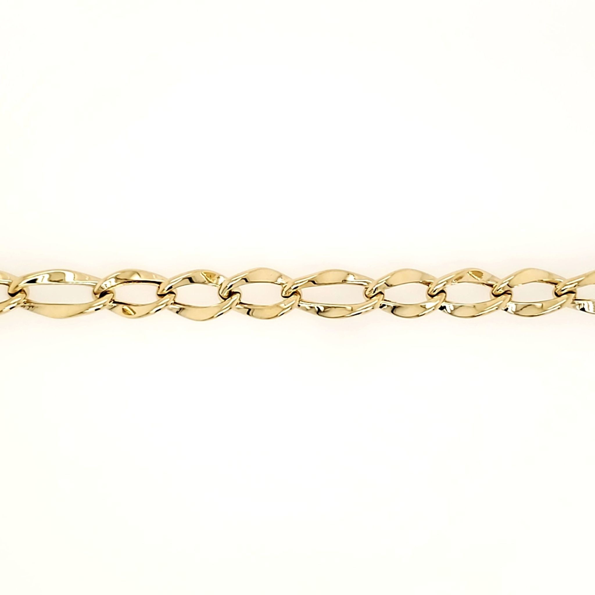 20077 14K YELLOW GOLD OPEN TWISTED LINK BRACELET