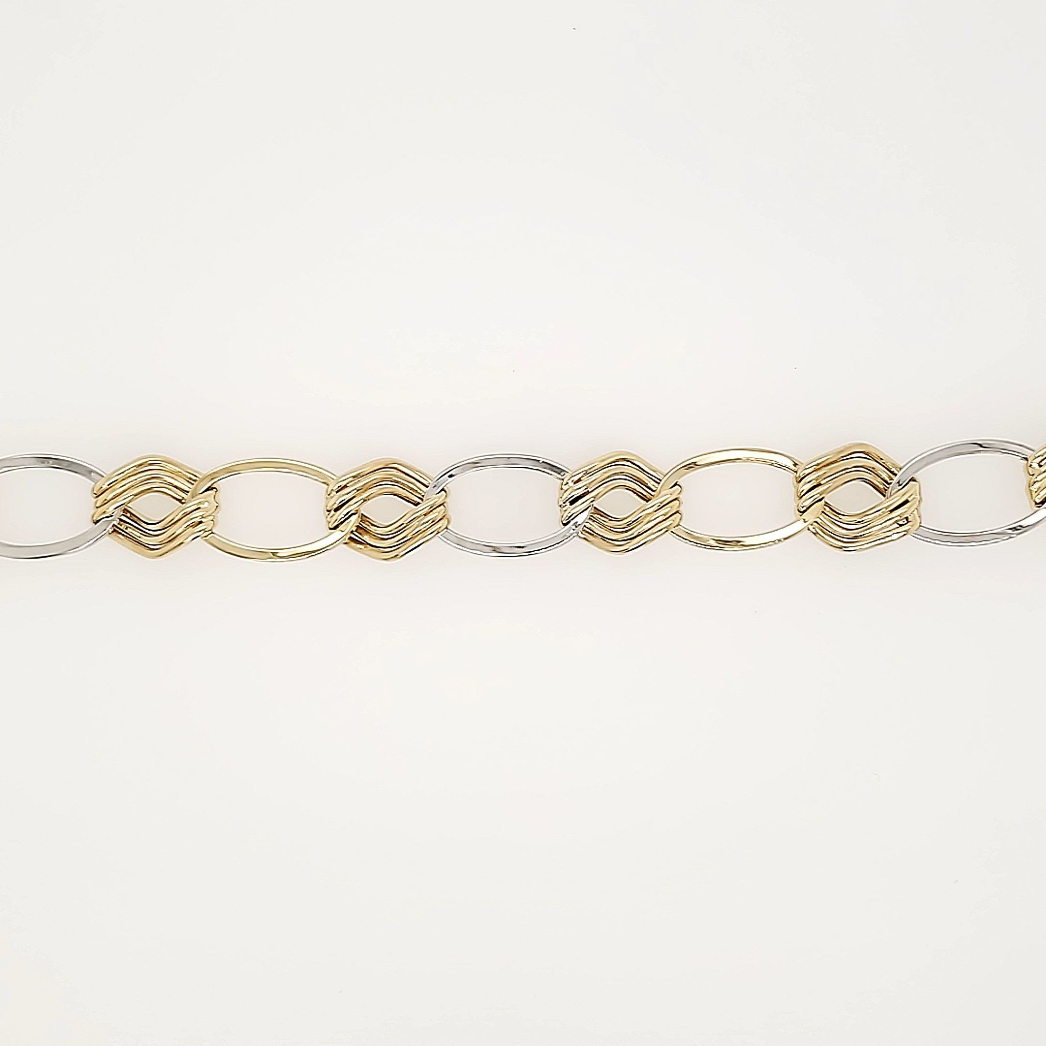 20081 14K TWO-TONE OPEN OVAL SHAPE LINK BRACELET