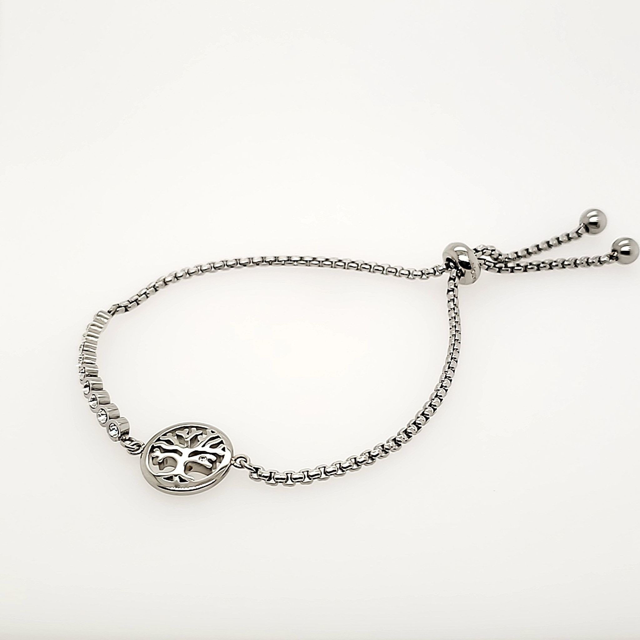 028008/017 NOMINATION TREE CHARM CUBIC ZIRCONIA BEZEL SET ADJUSTABLE BRACELET