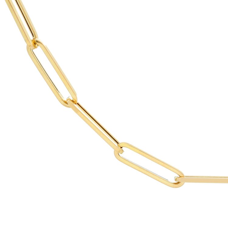 20082 14K YELLOW GOLD  8" 6MM  PAPER CLIP LINK BRACELET