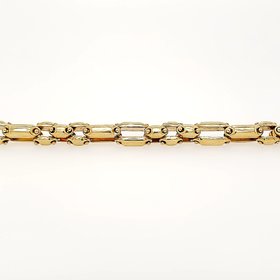 25037 14K YELLOW GOLD  7MM MECHANICAL LINK MENS BRACELET