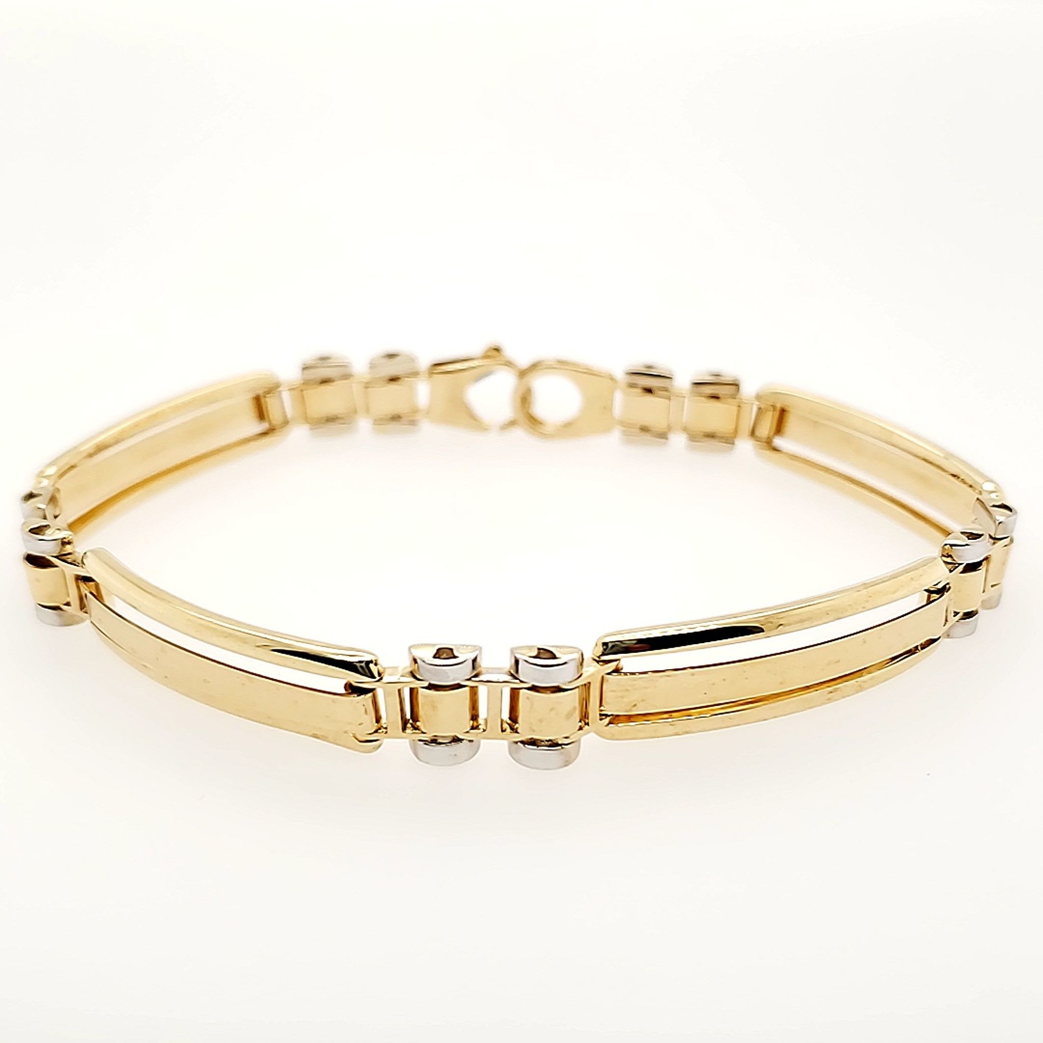 20413 14K YELLOW GOLD 8MM ROLEX STYLE MENS BRACELET