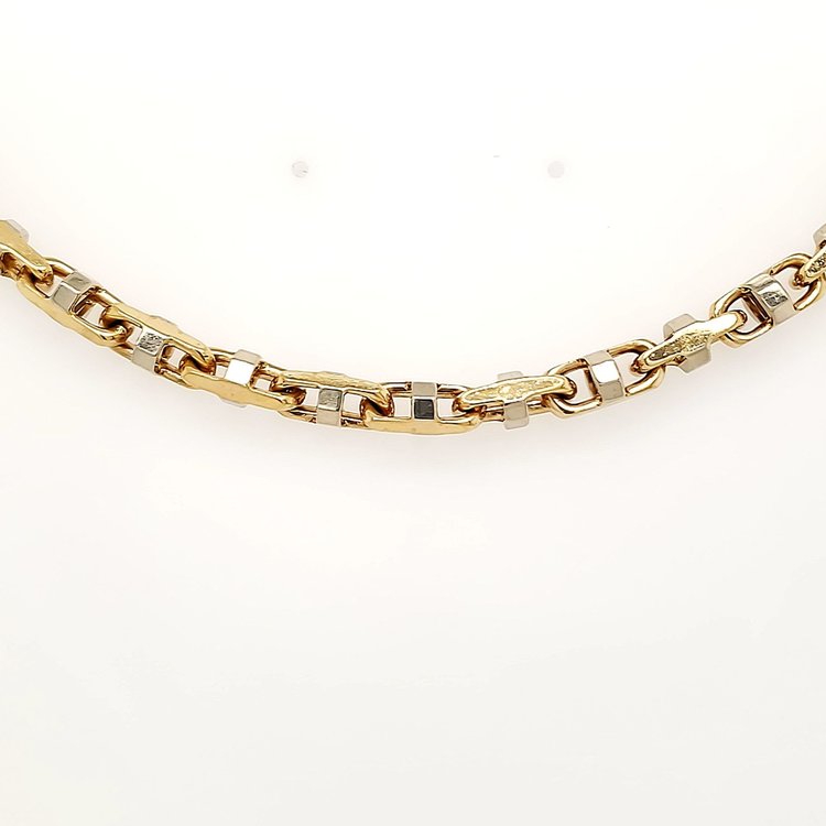 25041 14K YELLOW GOLD 5MM 9"  MECHANICAL LINK MENS BRACELET