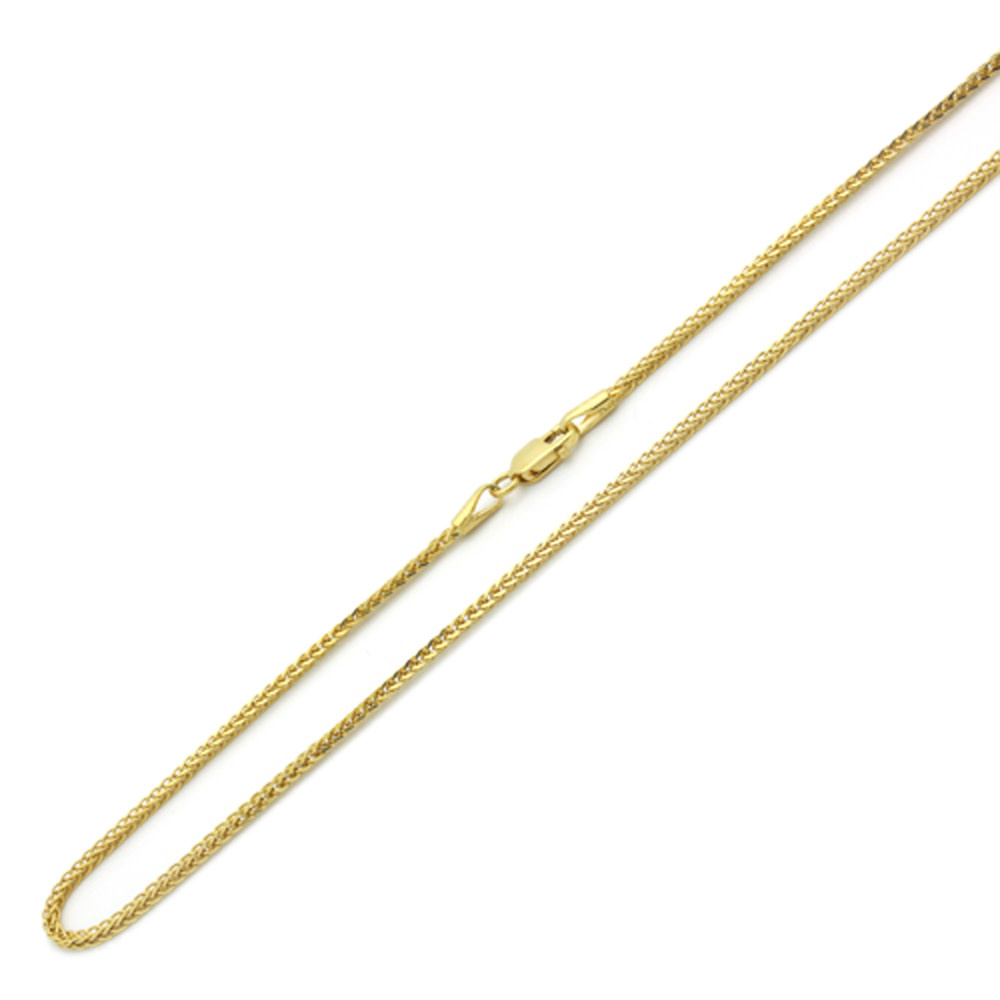 50104 14K YELLOW GOLD 2MM 24" ROUNDED WHEAT CHAIN
