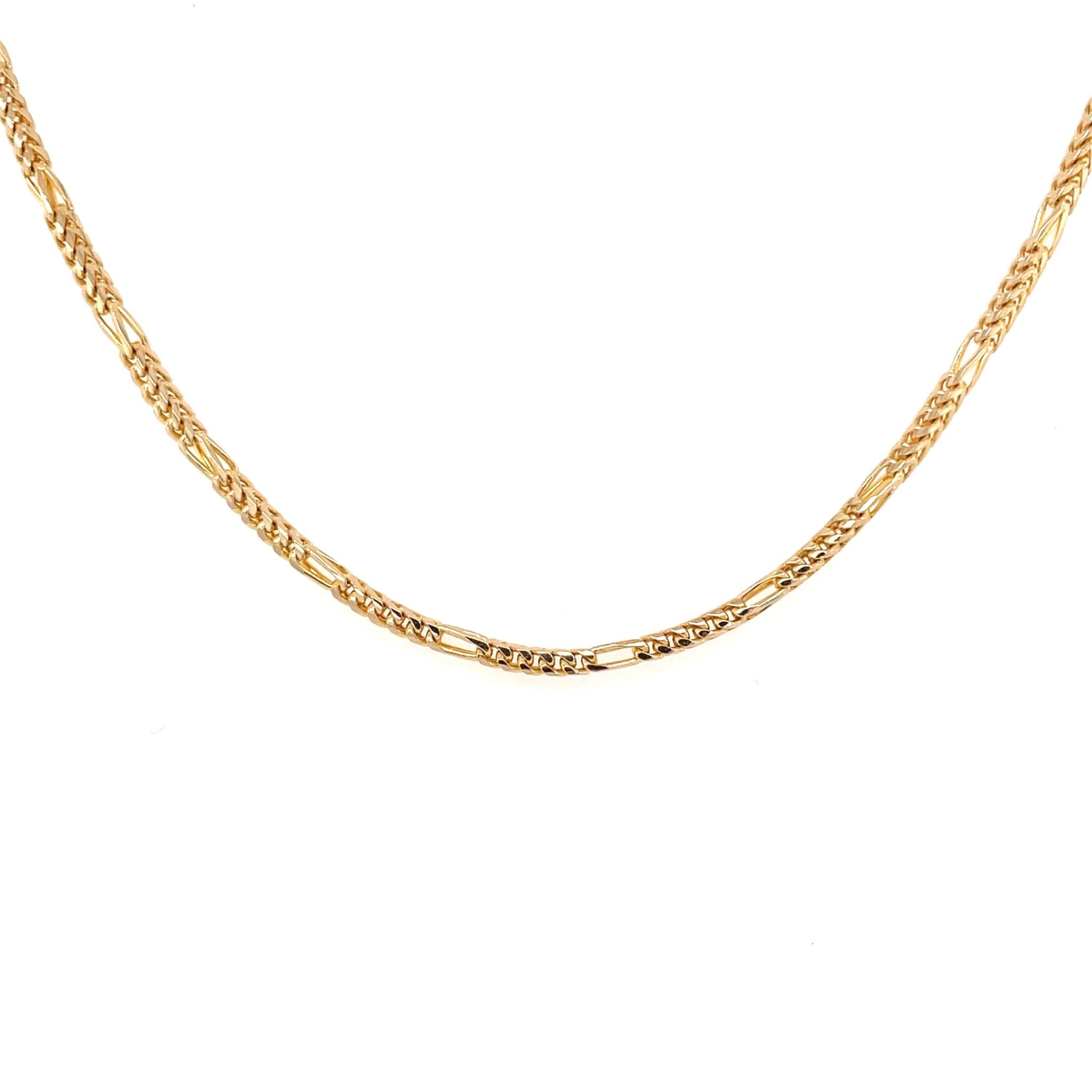 50113 14K YELLOW GOLD 1.6MM 24" BOXED FIGARO CHAIN