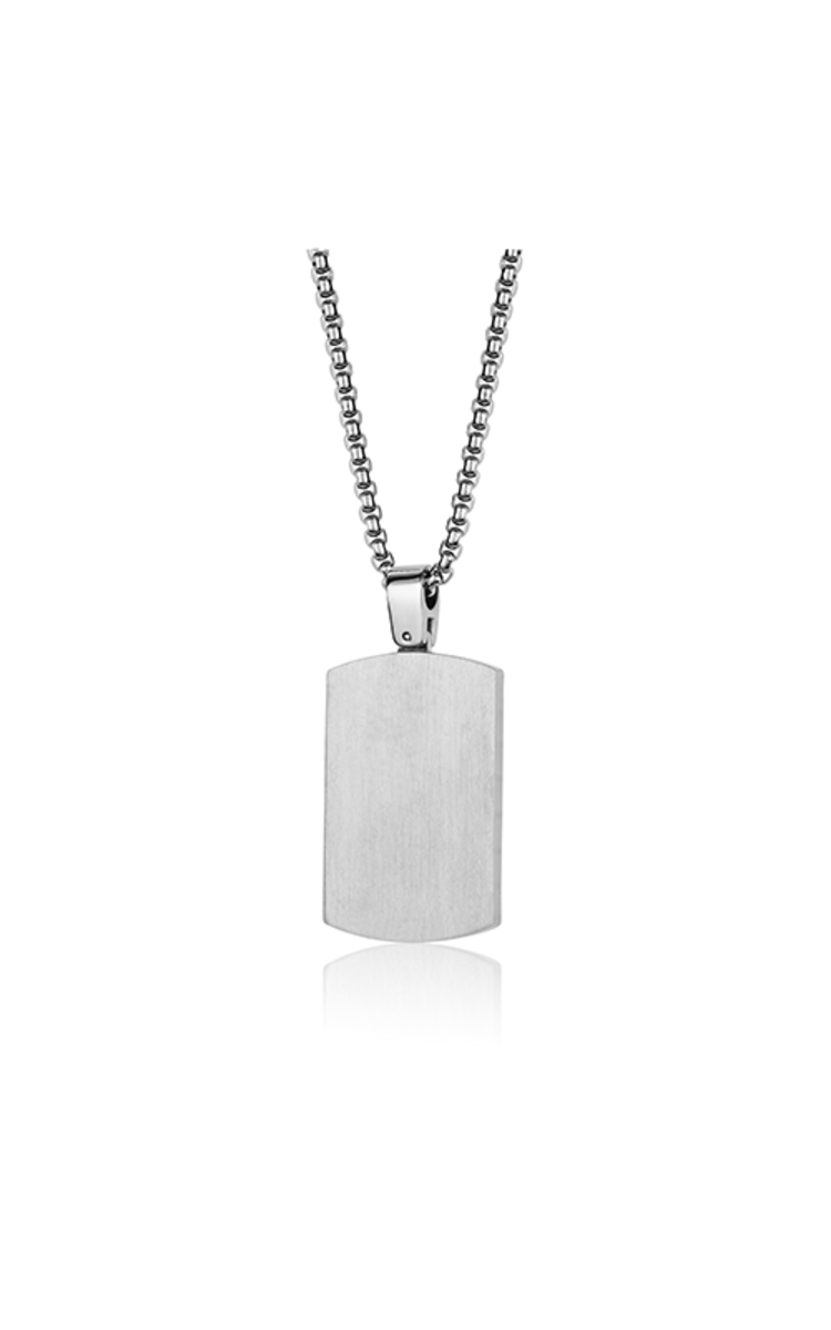 ITALGEM STAINLESS STEEL  MENS 22" ROUND BOX CHAIN MATE - HIGH POLISH FINISH DOG TAG NECKLACE