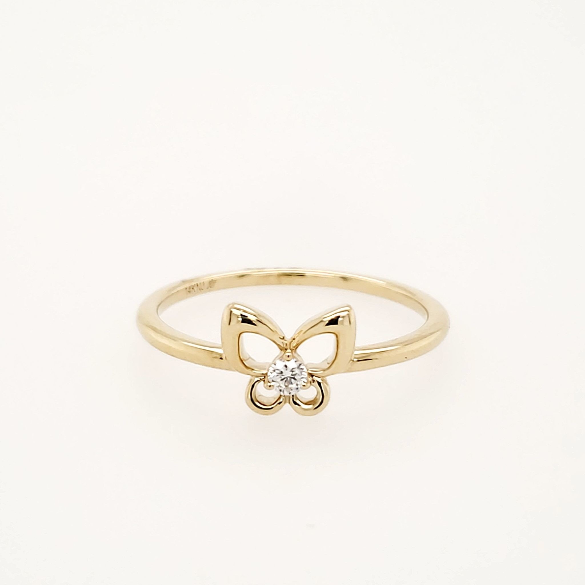 40071 14K YELLOW GOLD .05CTW DIAMOND OPEN BUTTERFLY RING