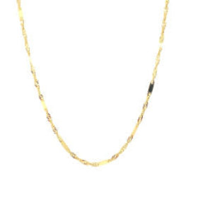 50120 14K YELLOW GOLD 18" SPIGA & BAR MIRROR LINK CHAIN