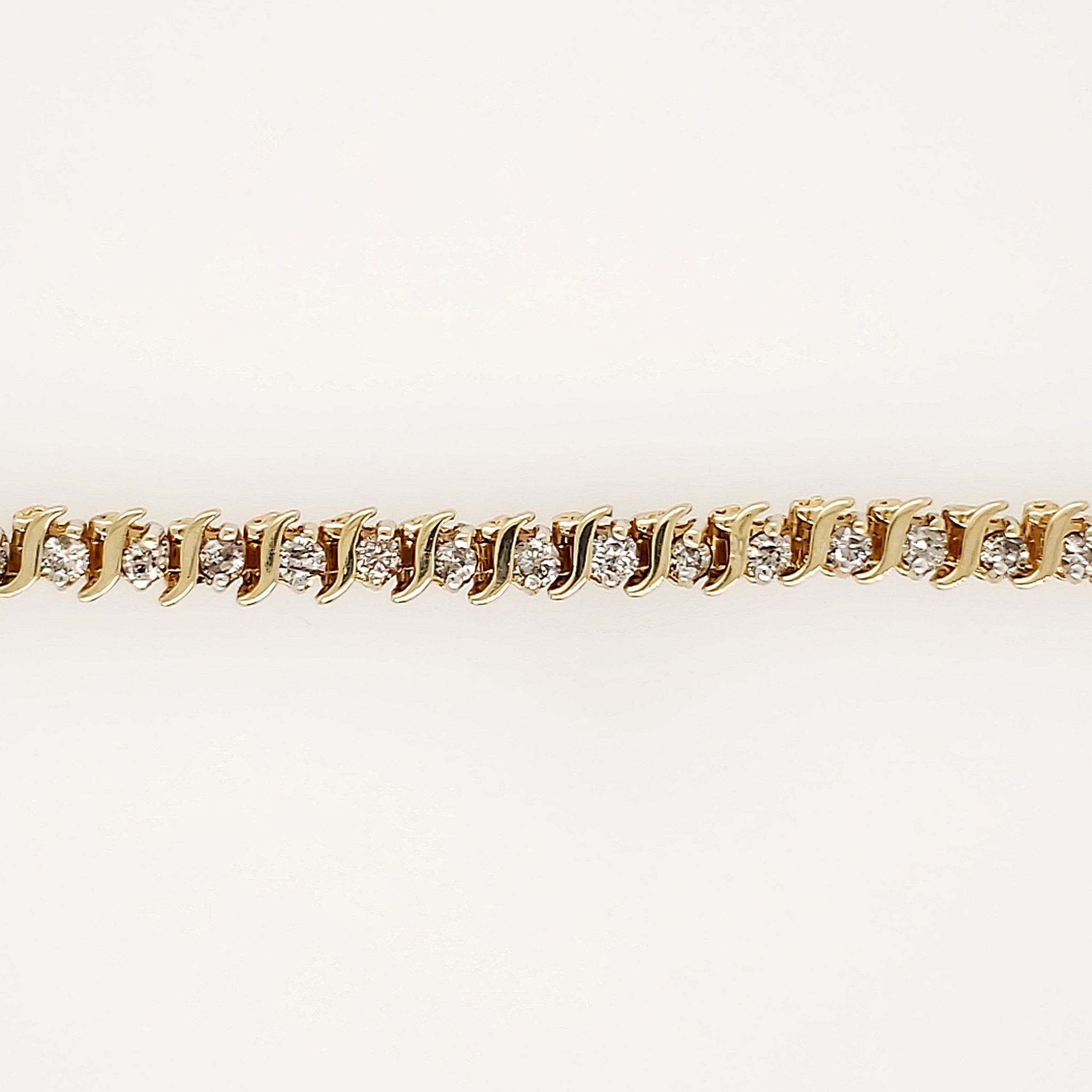 20088 14K YELLOW GOLD 2CT DIAMOND S LINK TENNIS BRACELET