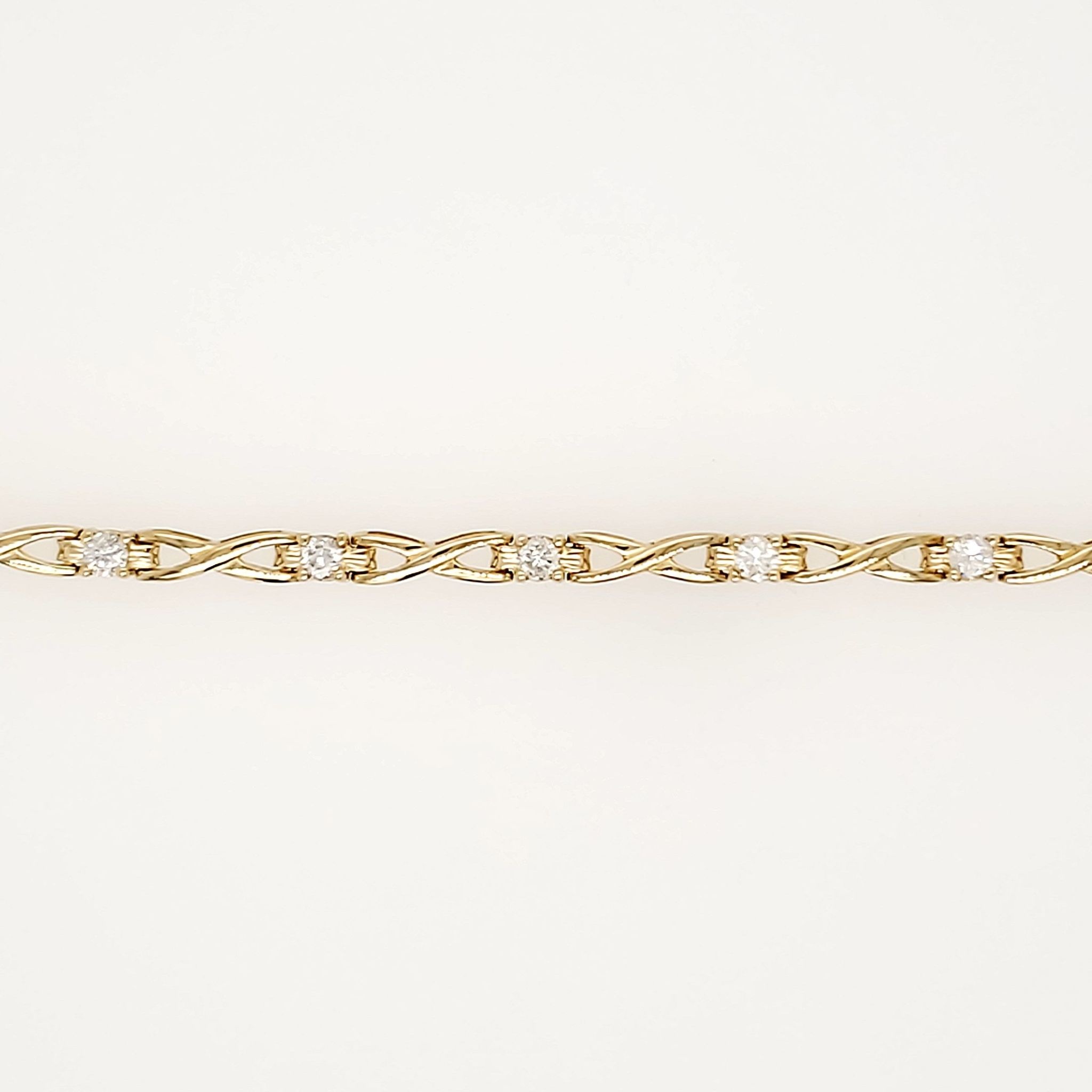 20089 14K YELLOW GOLD 1CT DIAMOND X LINK BRACELET