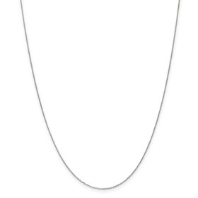 50128 14K WHITE GOLD THIN   16" CABLE CHAIN