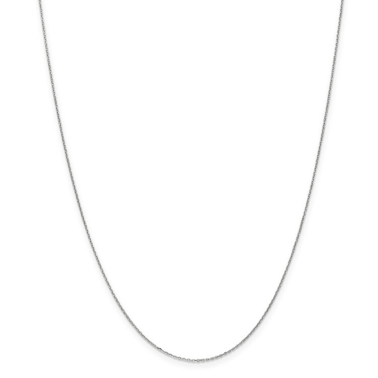 50128 14K WHITE GOLD THIN   16" CABLE CHAIN