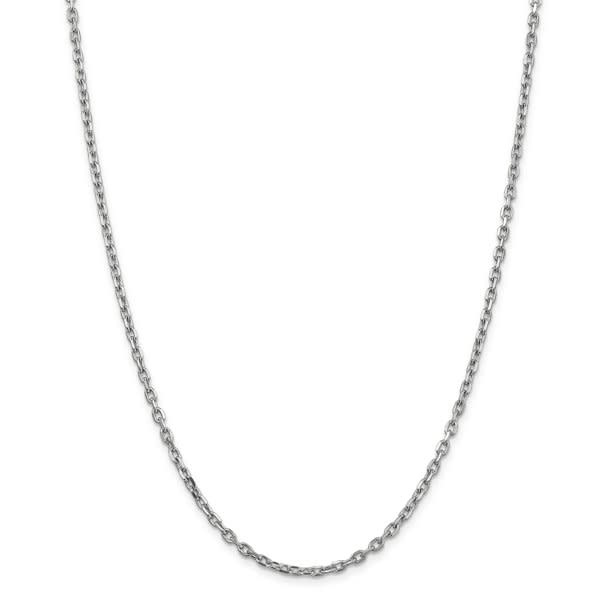 50129 14K WHITE GOLD 16" CABLE CHAIN