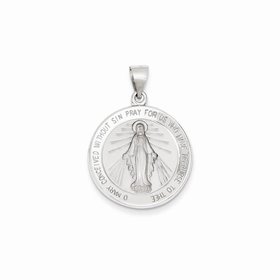 77119 14K WHITE GOLD 18.5MM ROUND MIRACULOUS MEDAL