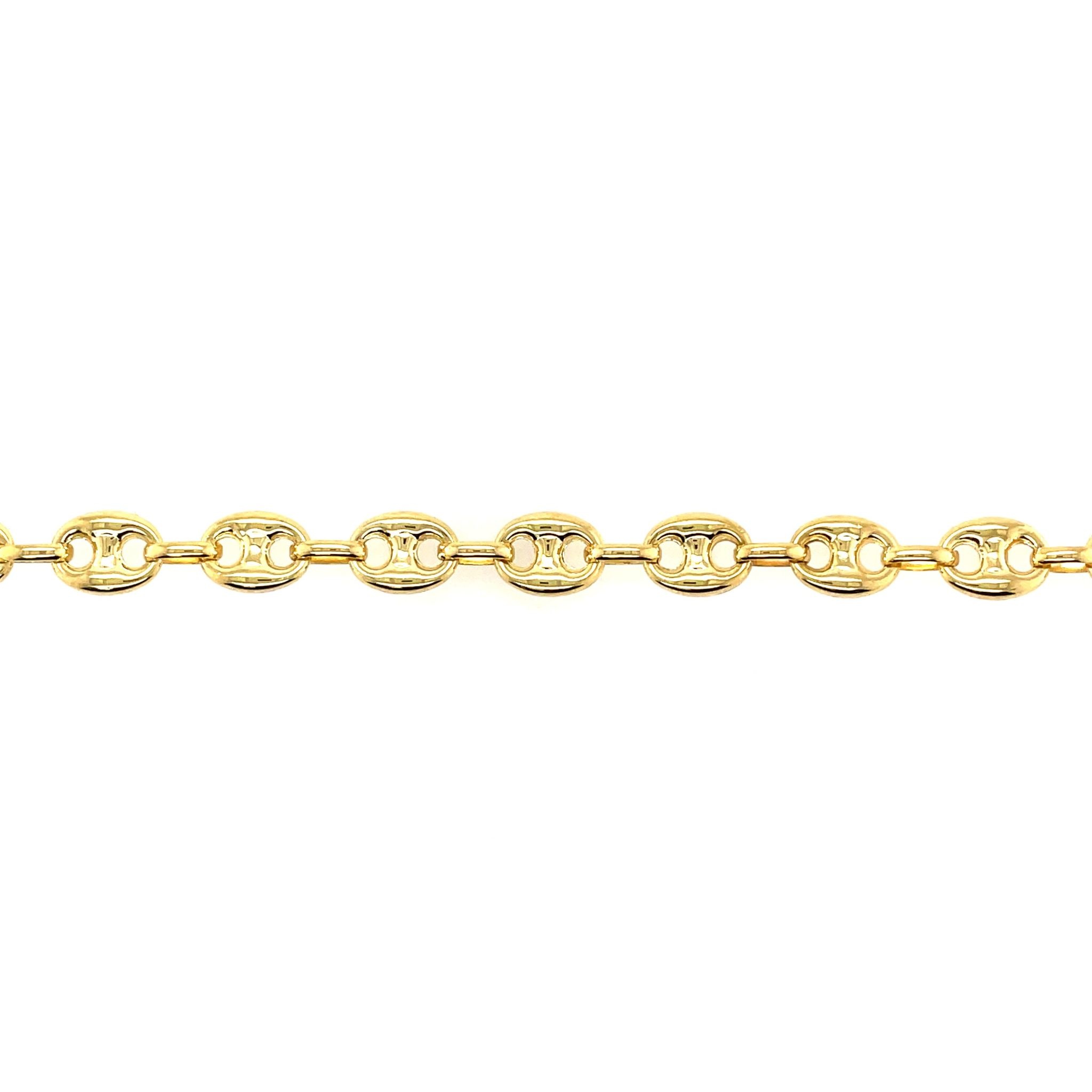 20099 14K YELLOW GOLD 6.8MM PUFFY GUCCI LINK 7" WOMENS BRACELET