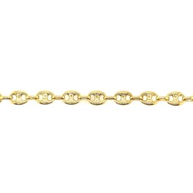 25098 14K YELLOW GOLD 5.5MM PUFFY GUCCI LINK LADIES BRACELET