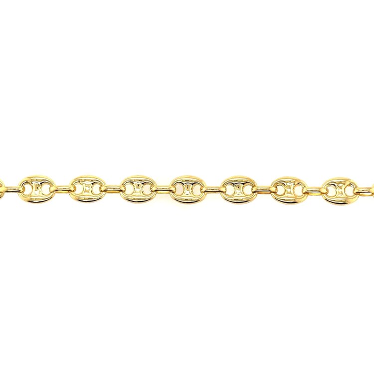 25098 14K YELLOW GOLD 5.5MM PUFFY GUCCI LINK LADIES BRACELET
