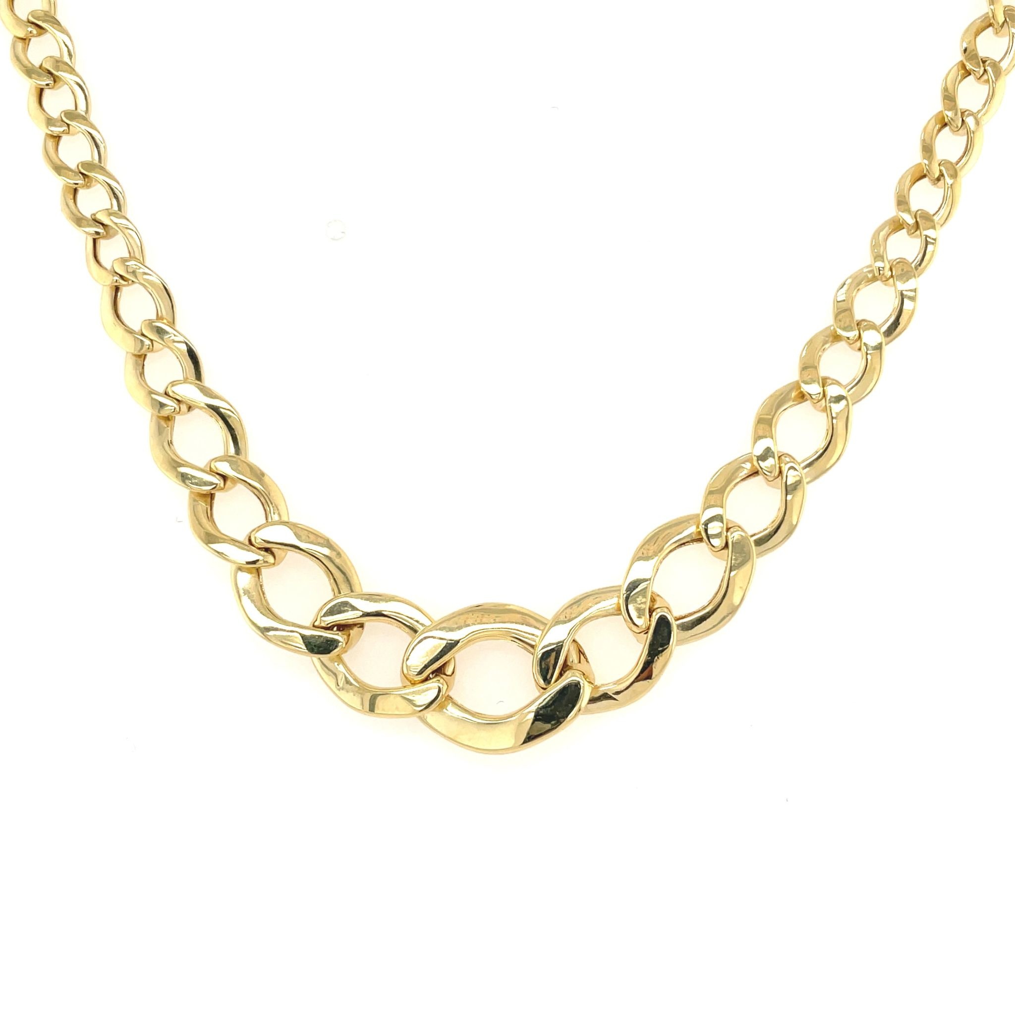60037 14K YELLOW GOLD HOLLOW FANCY CUBAN DESIGN NECKLACE 60037 14K YELLOW GOLD HOLLOW FANCY CUBAN DESIGN NECKLACE