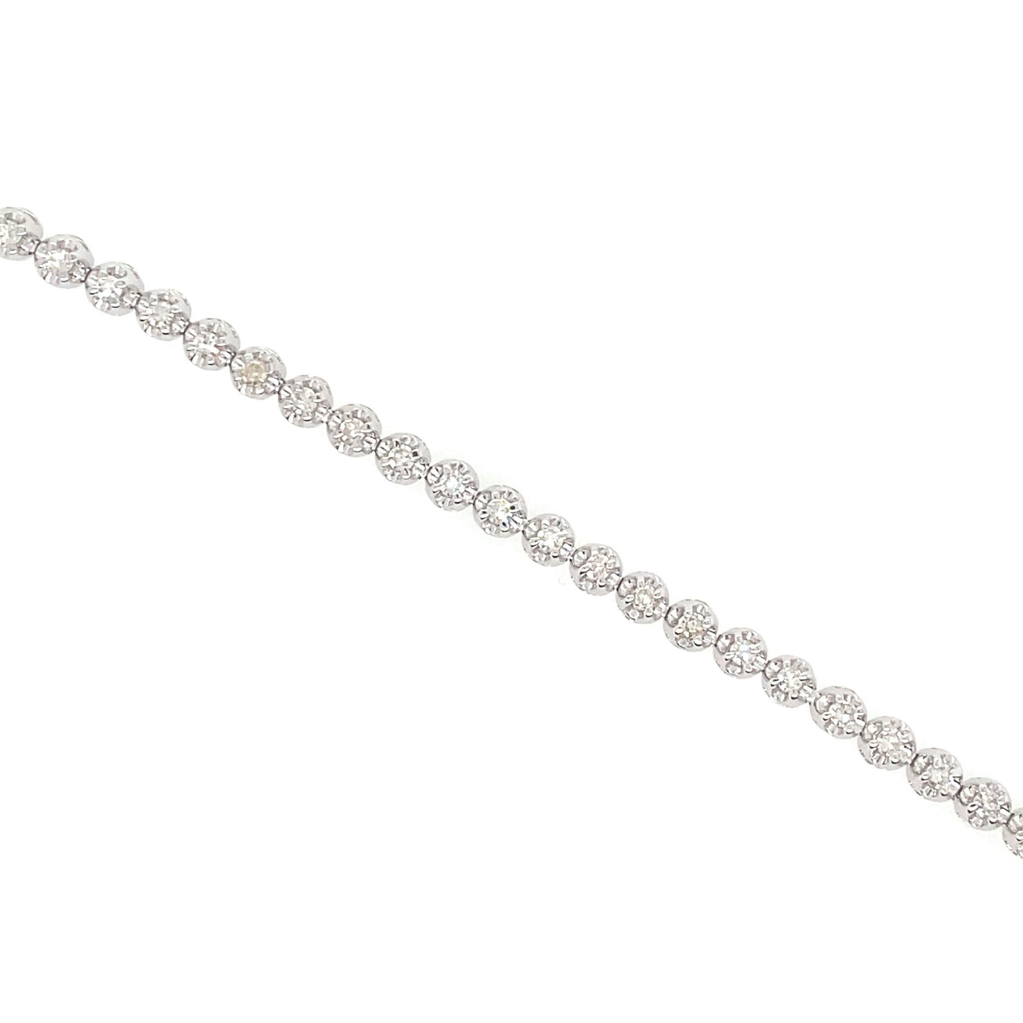 20101 10K WHITE GOLD 1CT DIAMOND 4 PRONG TENNIS BRACELET