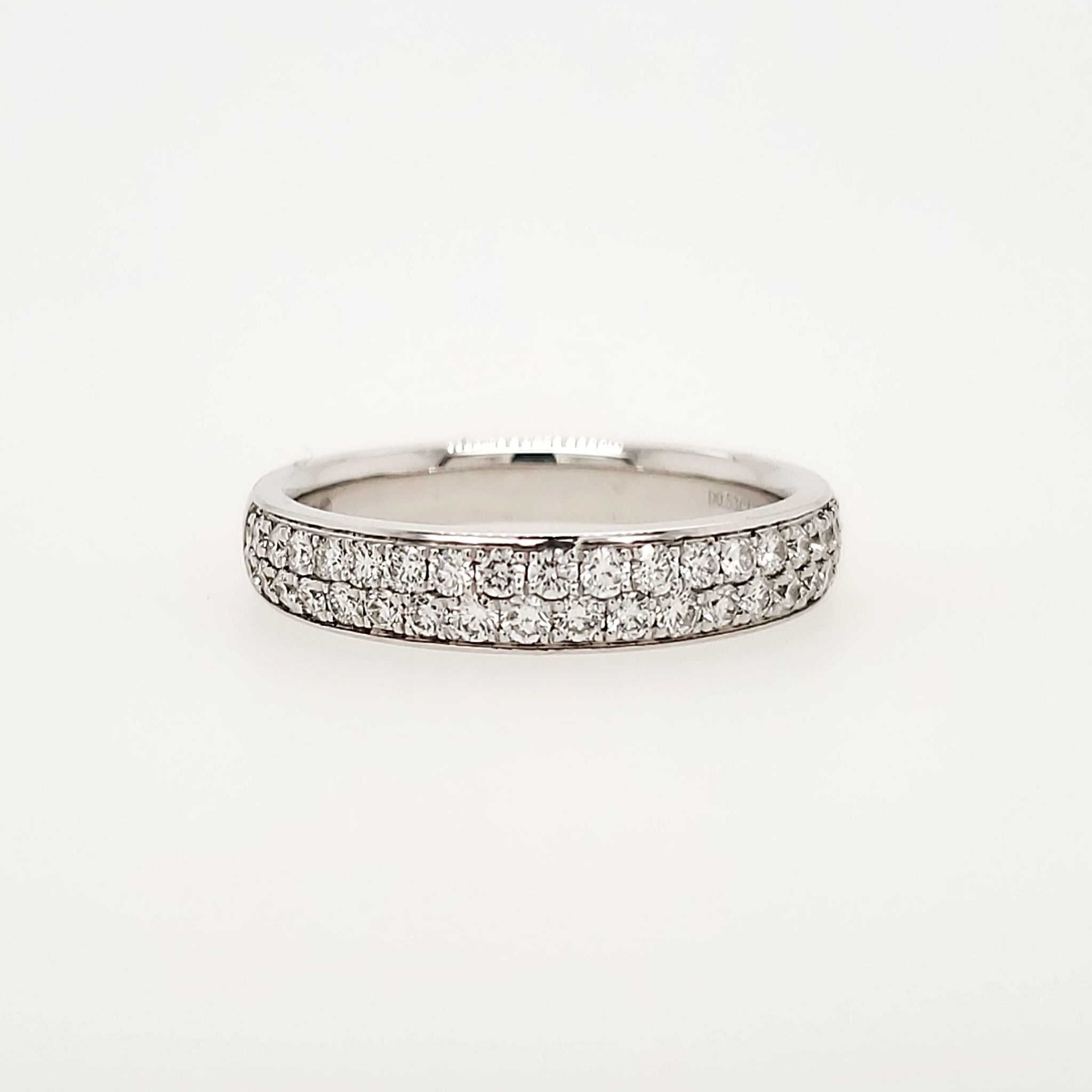 475037 18K WHITE GOLD .53CTW DIAMOND BEZEL SET WEDDING BAND