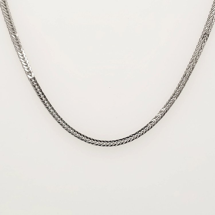 50133 14K WHITE GOLD 16" FOX TAIL LINK 1.15MM CHAIN CHAIN