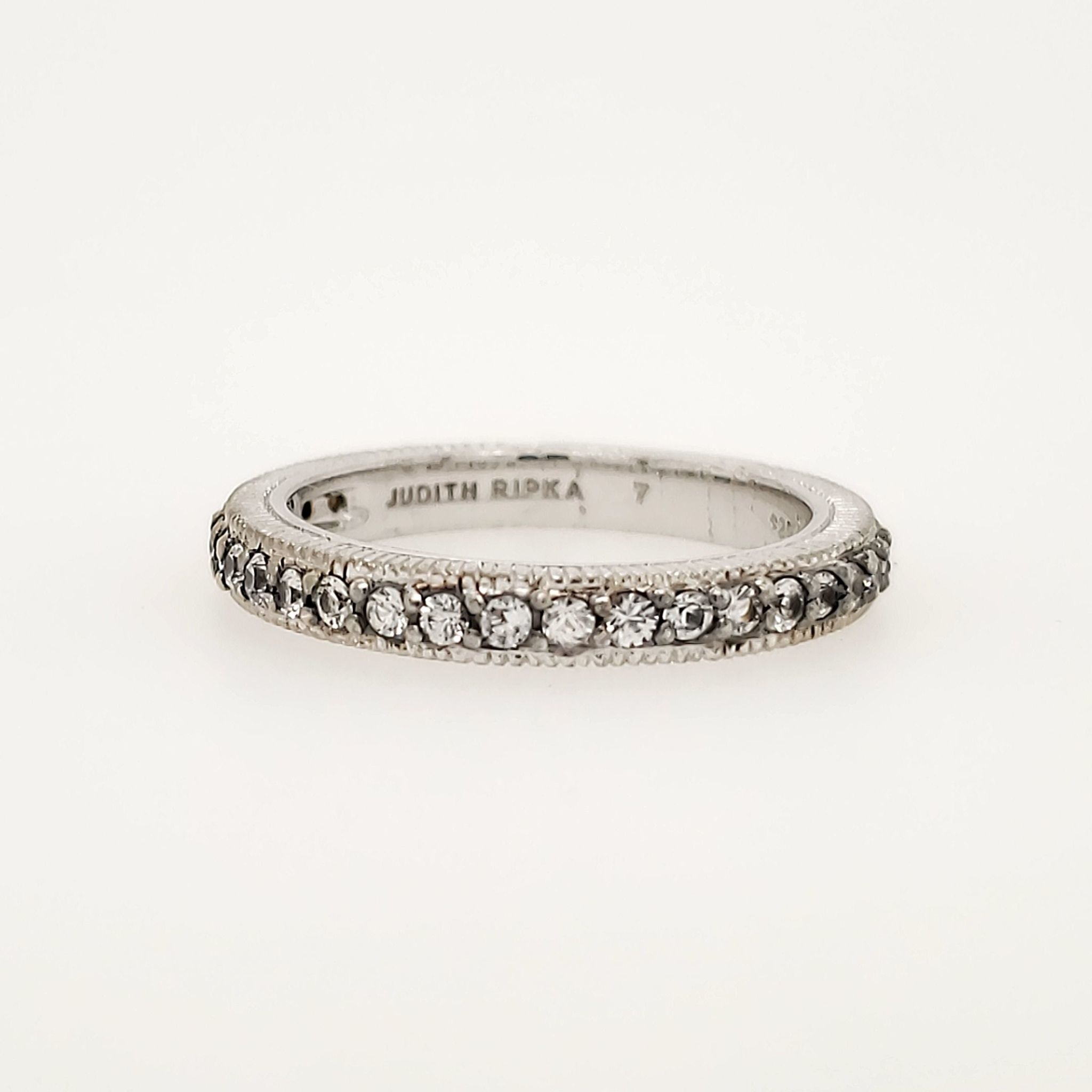 80061 STERLING SILVER JUDITH RIPKA CUBIC ZIRCONIA ETERNITY WITH SIZING BAR RING 80061 STERLING SILVER JUDITH RIPKA CUBIC ZIRCONIA ETERNITY WITH SIZING BAR RING