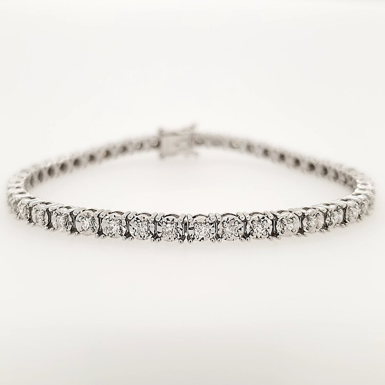 20103 14K WHITE GOLD 1.5CT DIAMOND ILLUSION  SET  TENNIS BRACELET