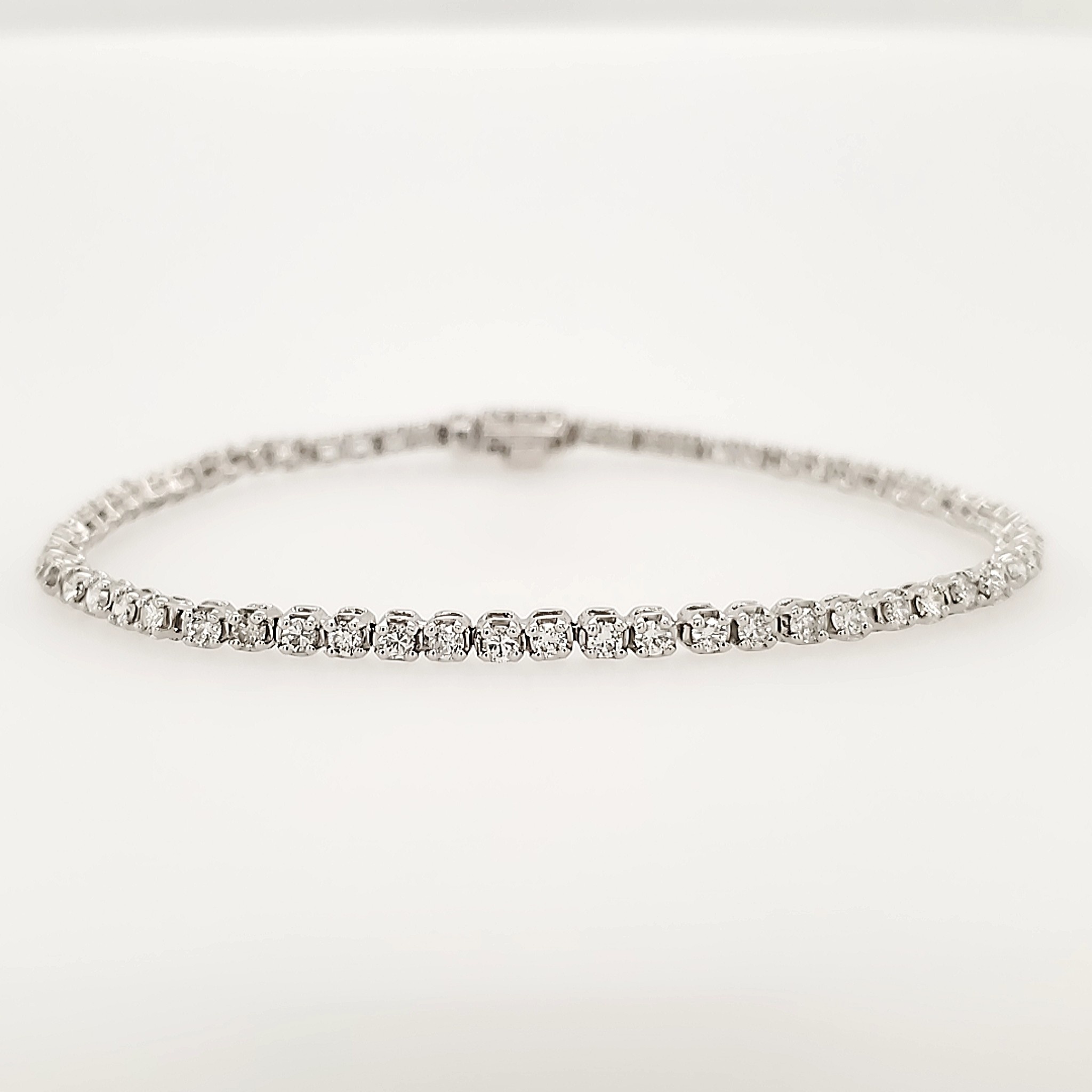 20102 14K WHITE GOLD 2CT DIAMOND 4 PRONG TENNIS BRACELET
